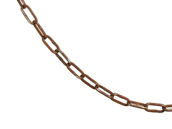 One rusty metal chain isolated on white
