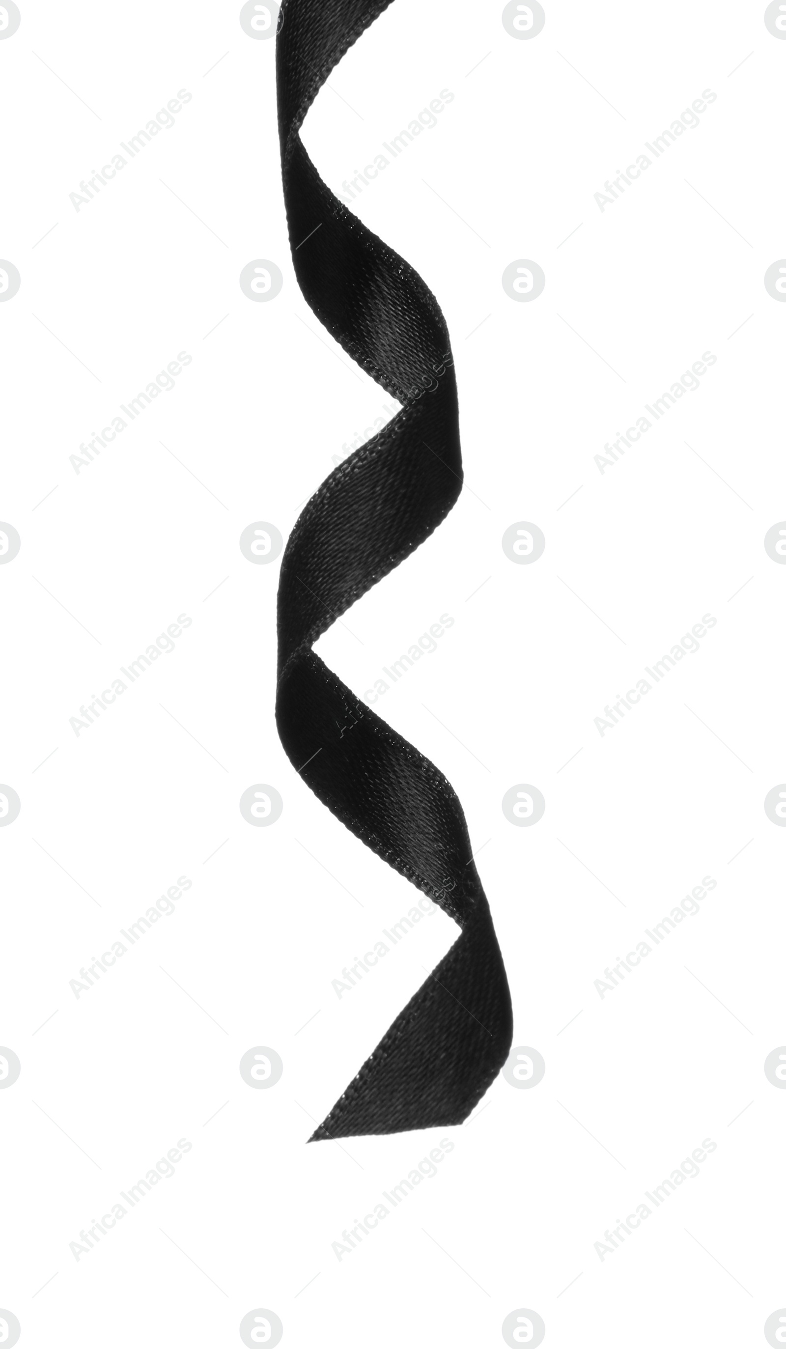 Photo of Beautiful elegant black ribbon isolated on white