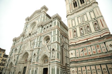 Florence, Italy - February 8, 2024: Santa Maria del Fiore outdoors, low angle view