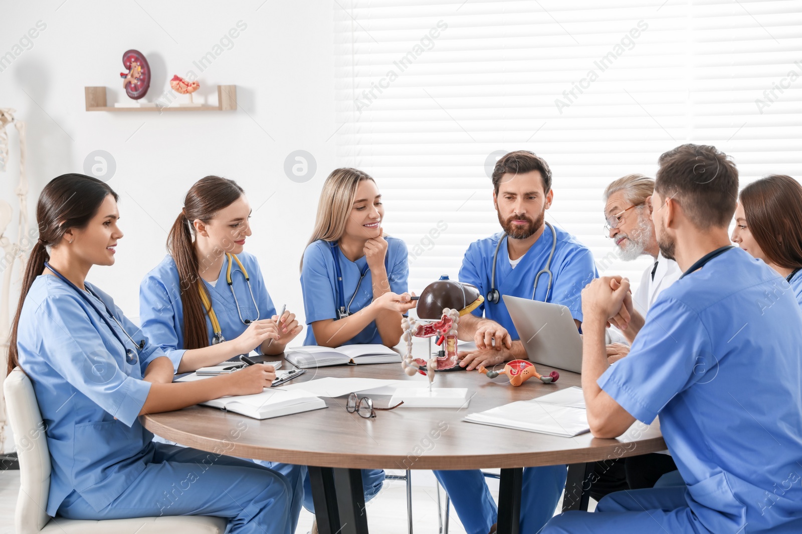 Photo of Doctor and interns on lecture in university