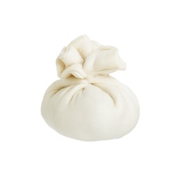 Uncooked khinkali (dumpling) isolated on white. Georgian cuisine