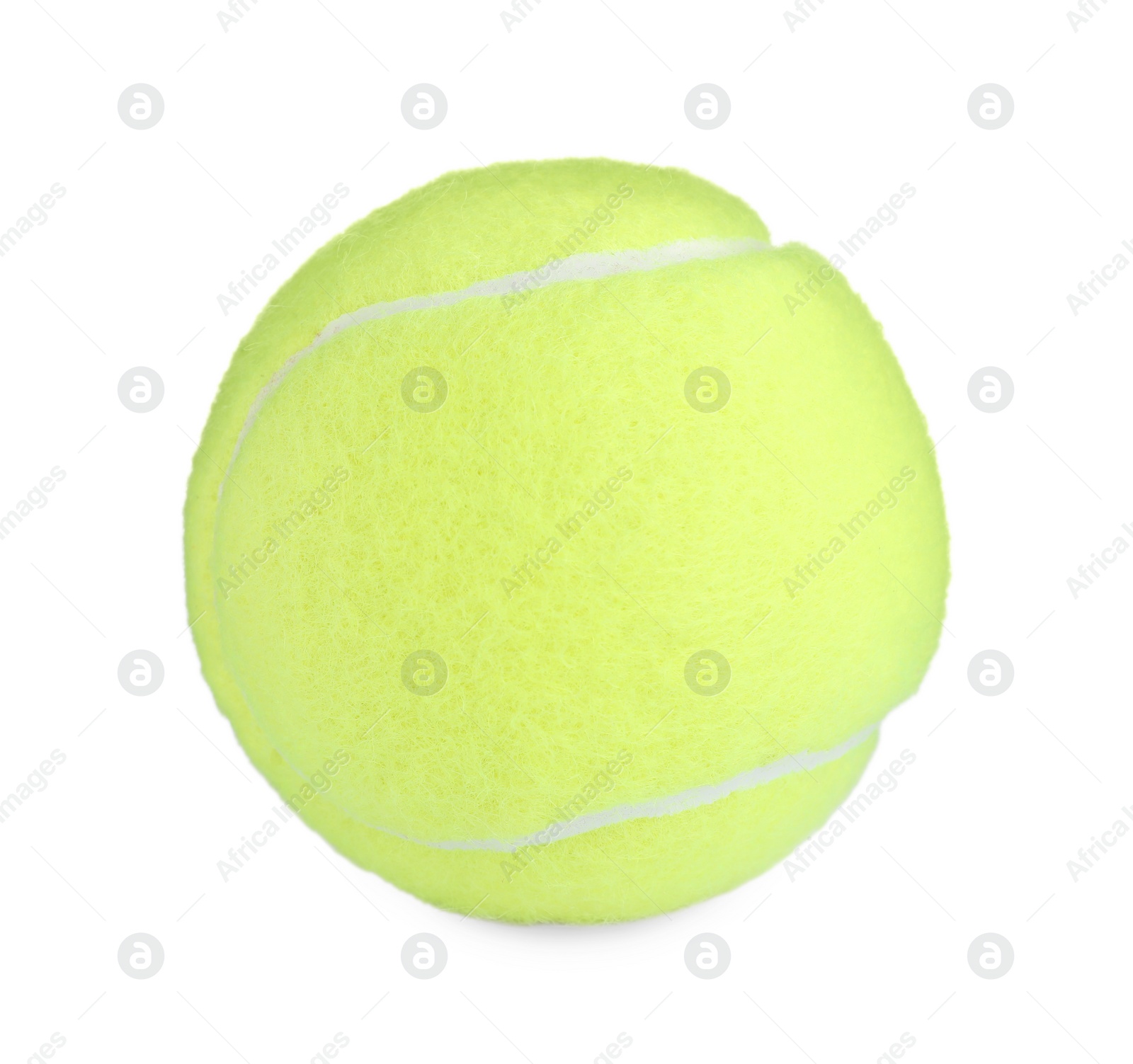Photo of Bright green tennis ball isolated on white