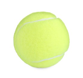 Bright green tennis ball isolated on white