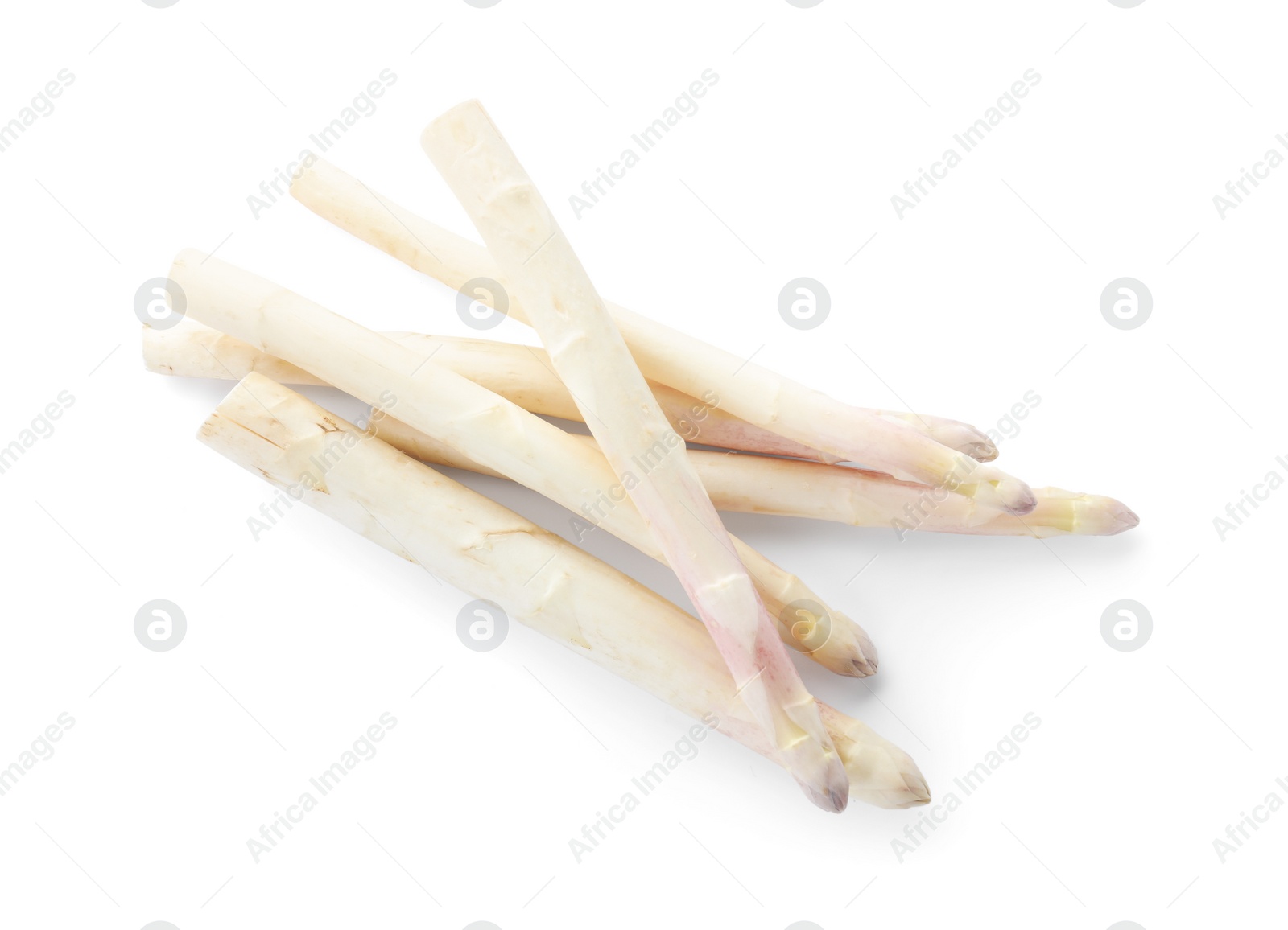 Photo of Fresh ripe raw asparagus isolated on white