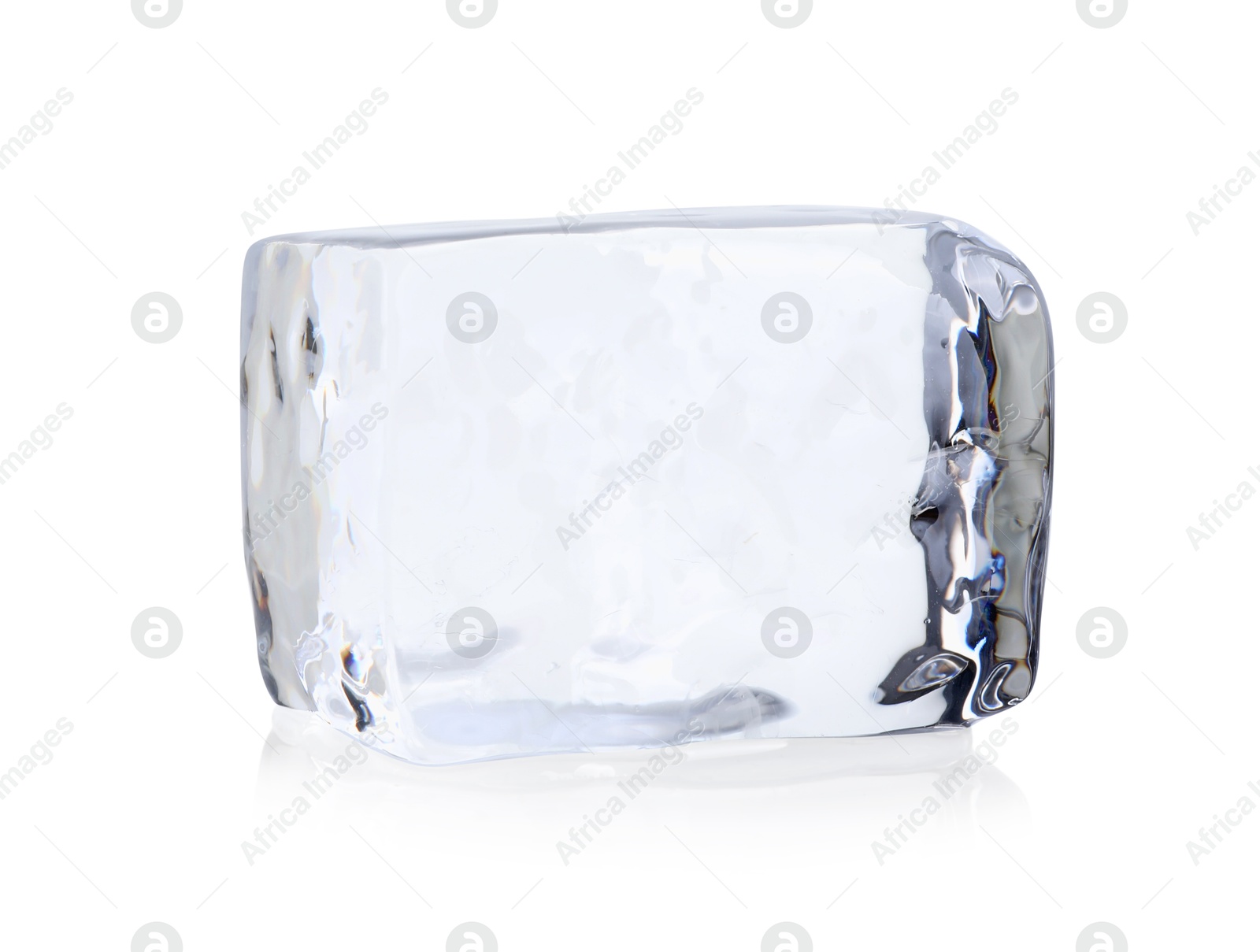 Photo of One block of ice isolated on white