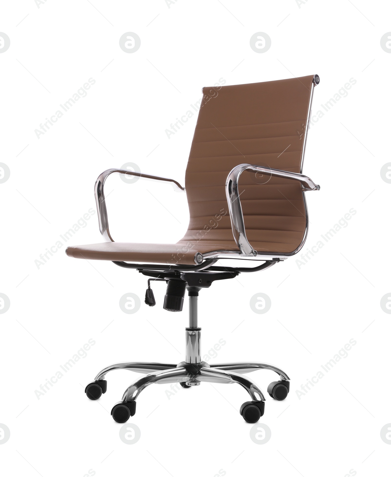 Photo of Comfortable leather office chair isolated on white