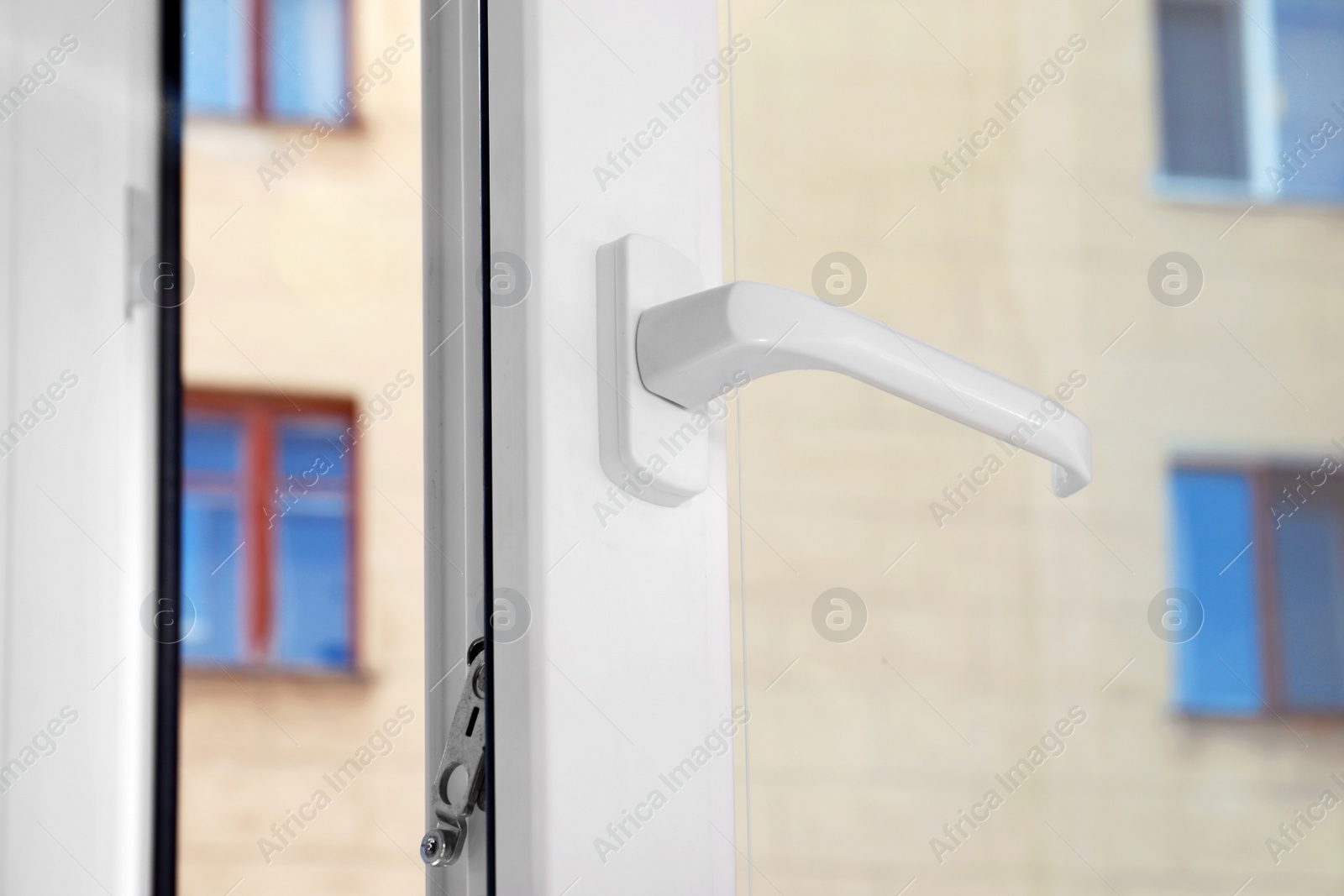 Photo of Modern window indoors, closeup view. Home interior