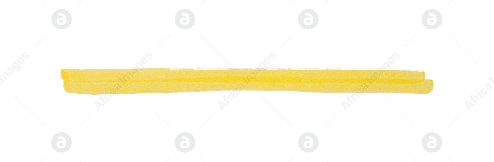 Photo of Strip drawn with yellow marker isolated on white, top view