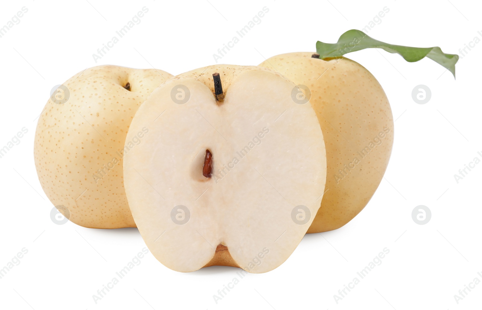 Photo of Delicious fresh apple pears isolated on white