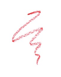 Photo of Bright lip pencil stroke on white background