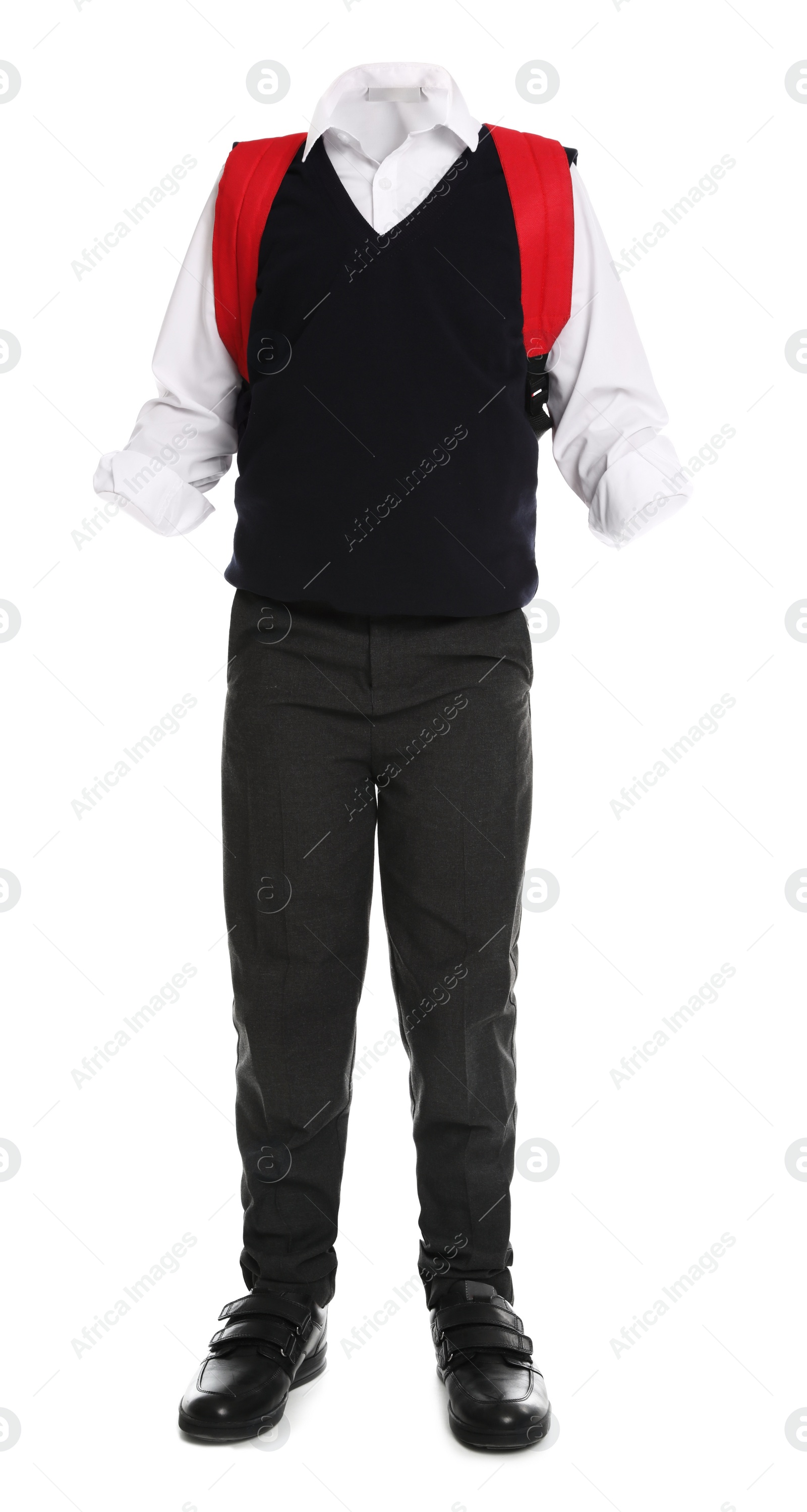 Image of School uniform for boy on white background