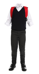 School uniform for boy on white background