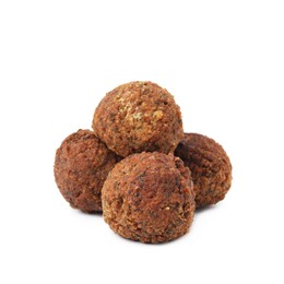 Photo of Delicious fried falafel balls isolated on white