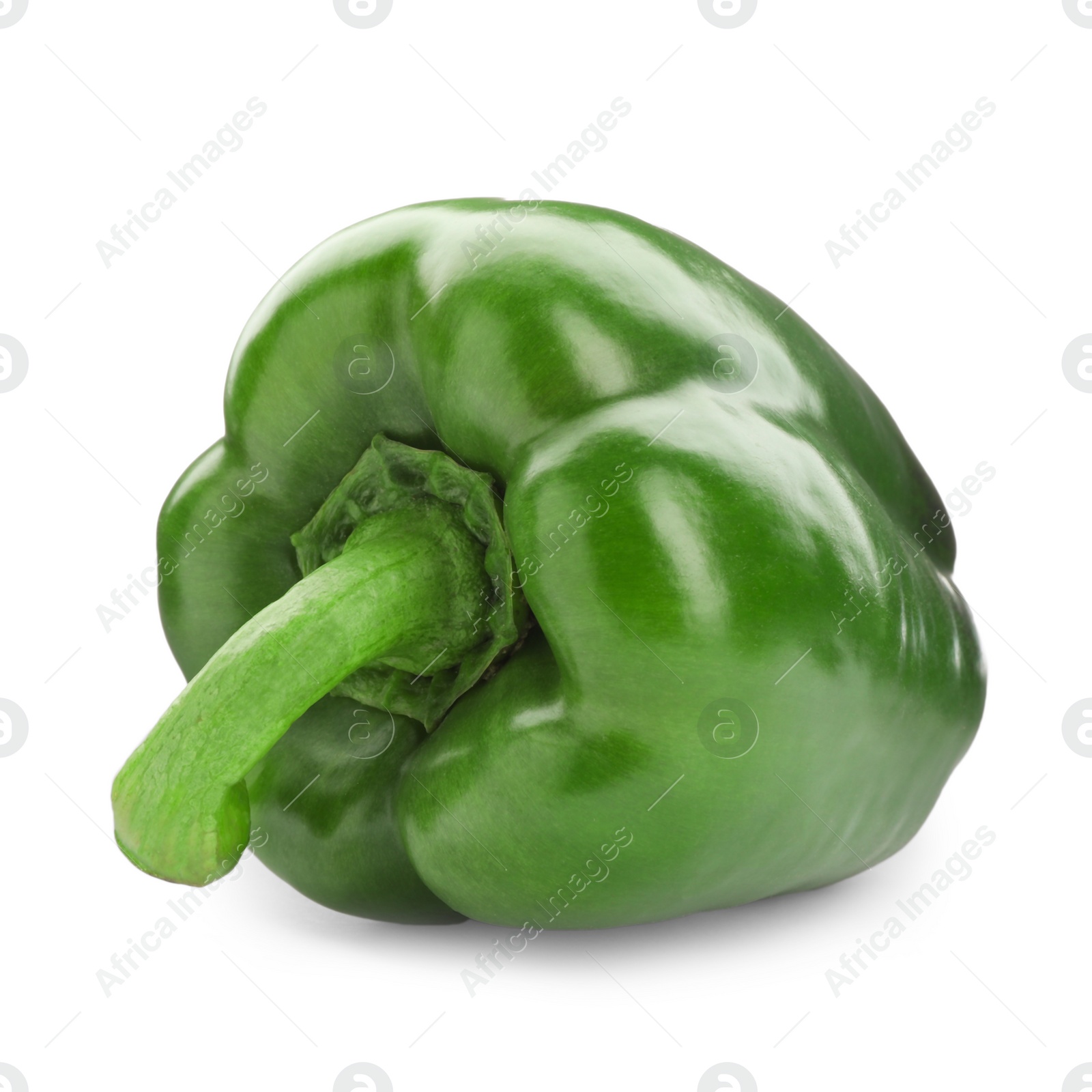 Photo of Ripe green bell pepper on white background