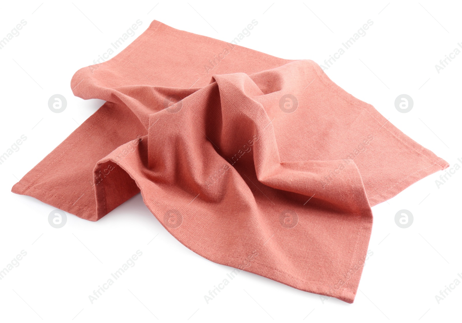 Photo of Crumpled color fabric napkin isolated on white