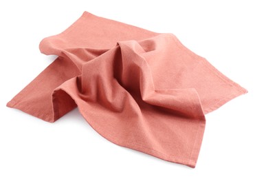 Photo of Crumpled color fabric napkin isolated on white
