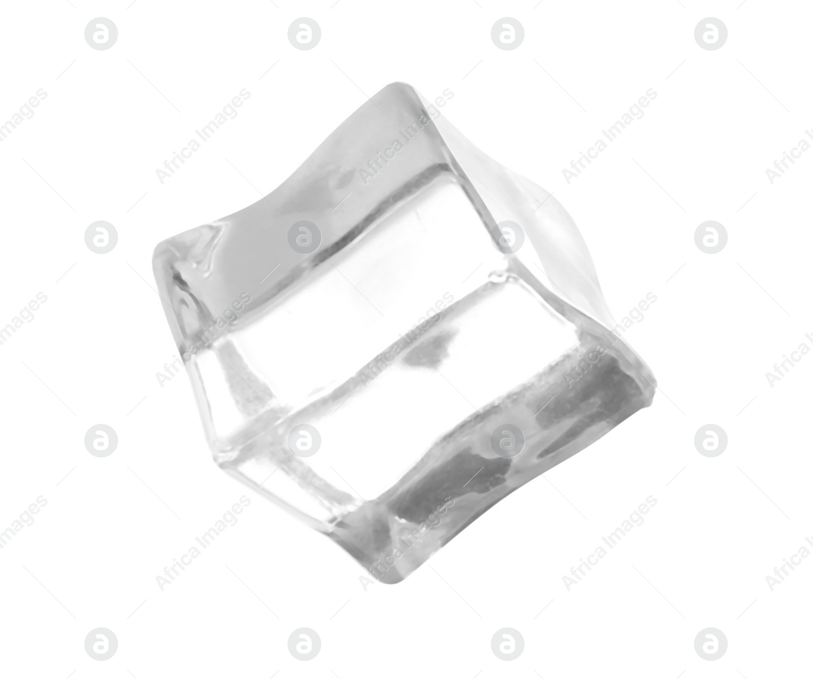 Photo of Crystal clear ice cube isolated on white