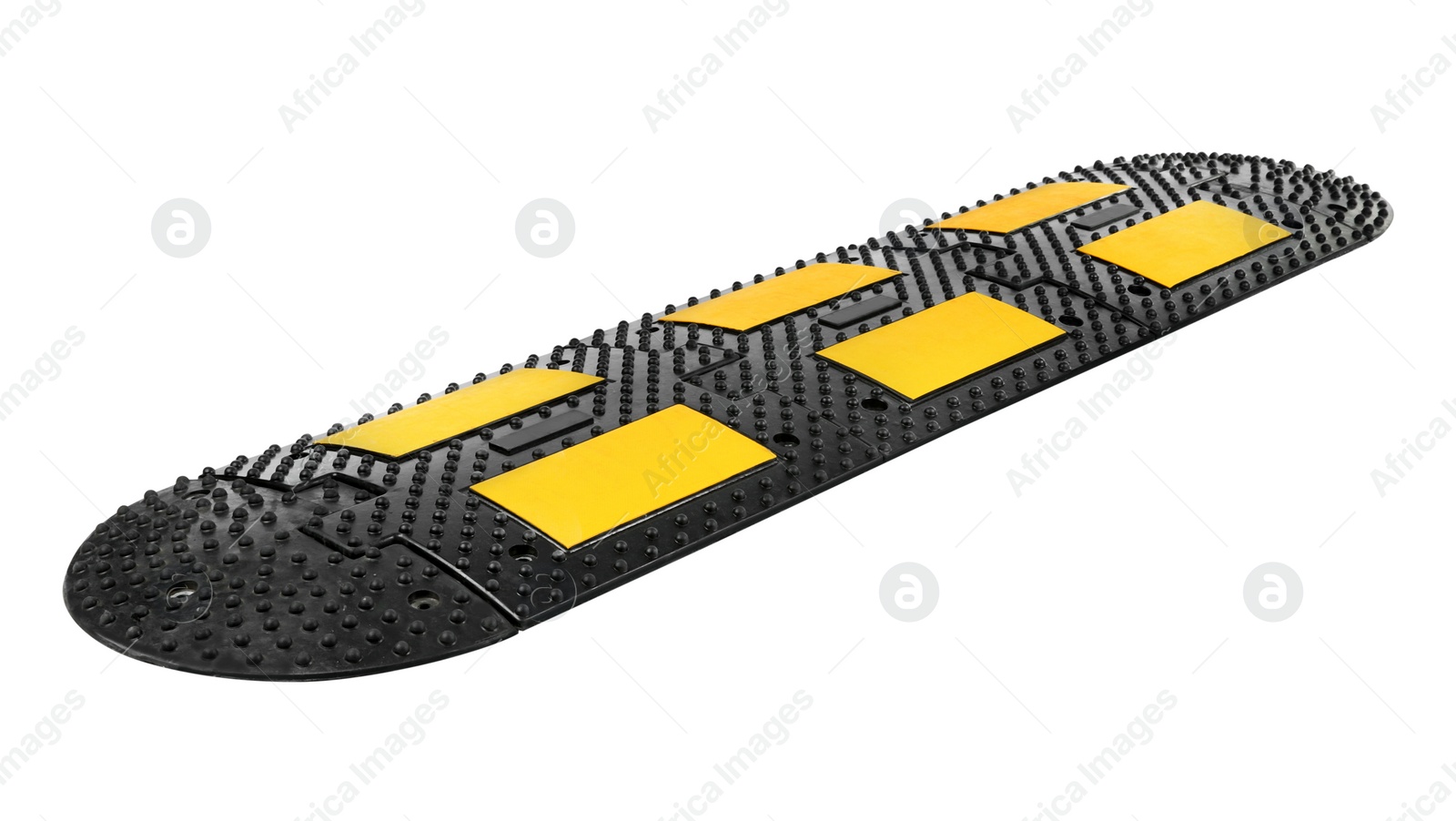 Photo of Speed bump isolated on white. Traffic calming device