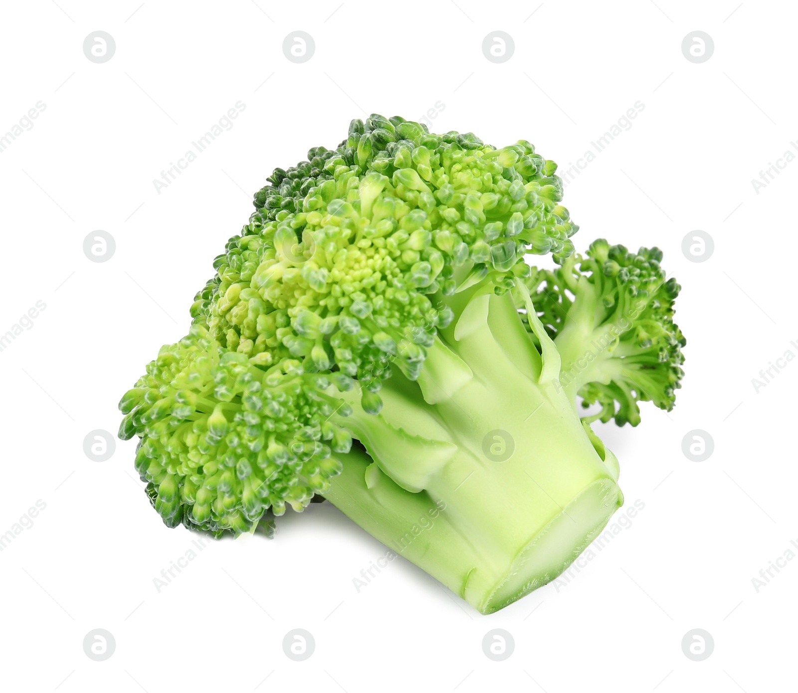 Photo of Fresh green broccoli on white background. Organic food