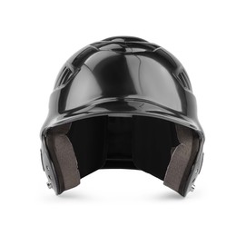 Black protective helmet isolated on white. Sports equipment