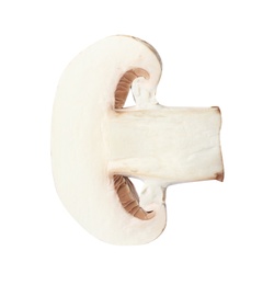 Photo of Piece of fresh mushroom on white background