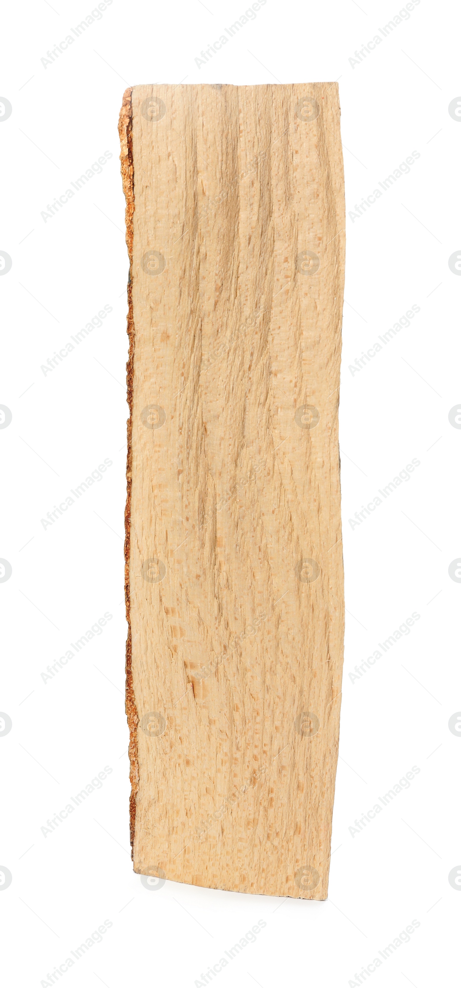 Photo of Cut firewood on white background. Heating in winter