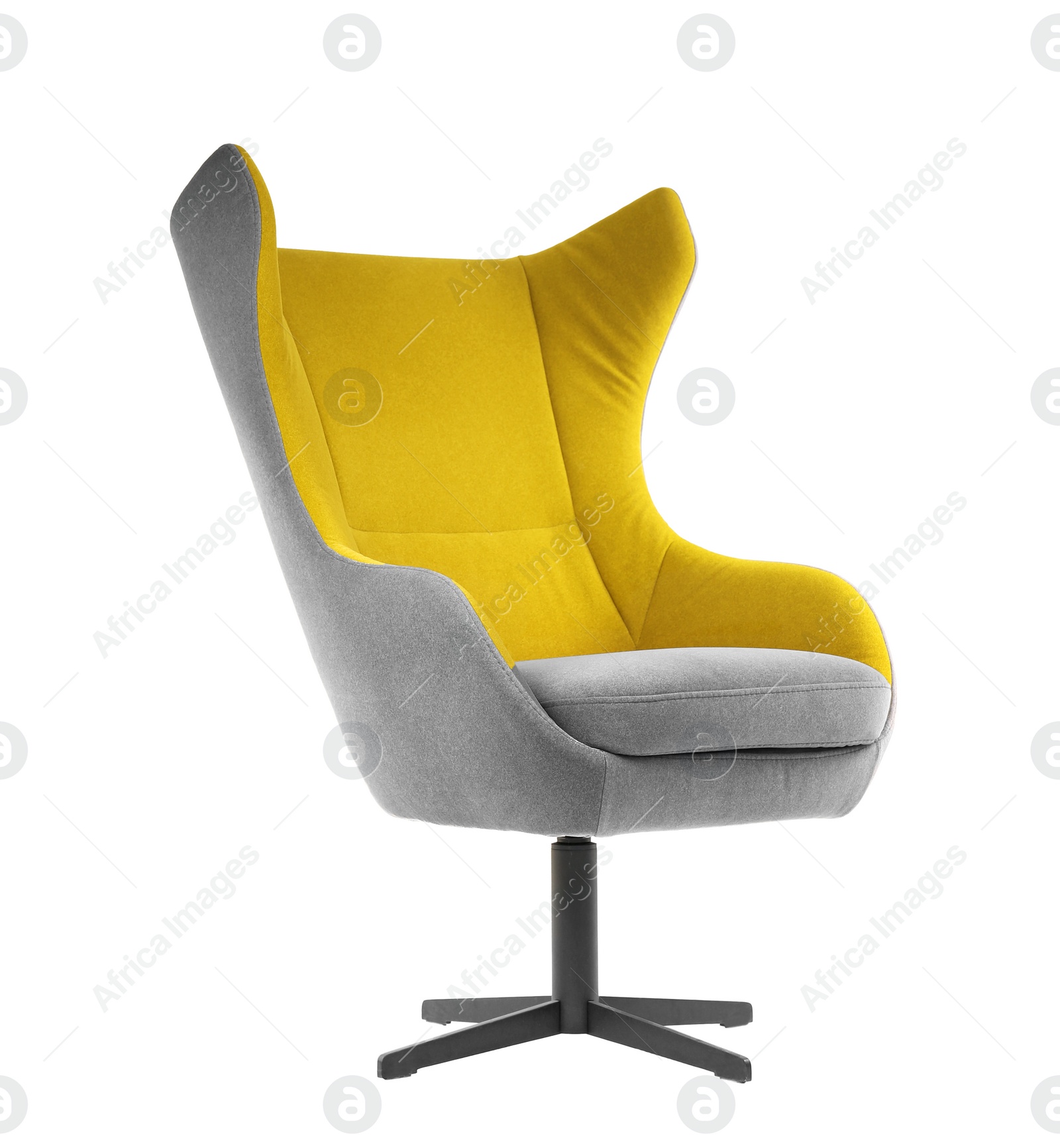 Photo of Comfortable armchair on white background. Interior element