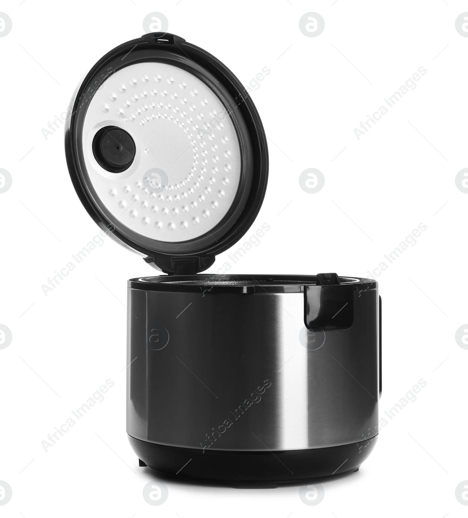 Photo of New modern multi cooker on white background