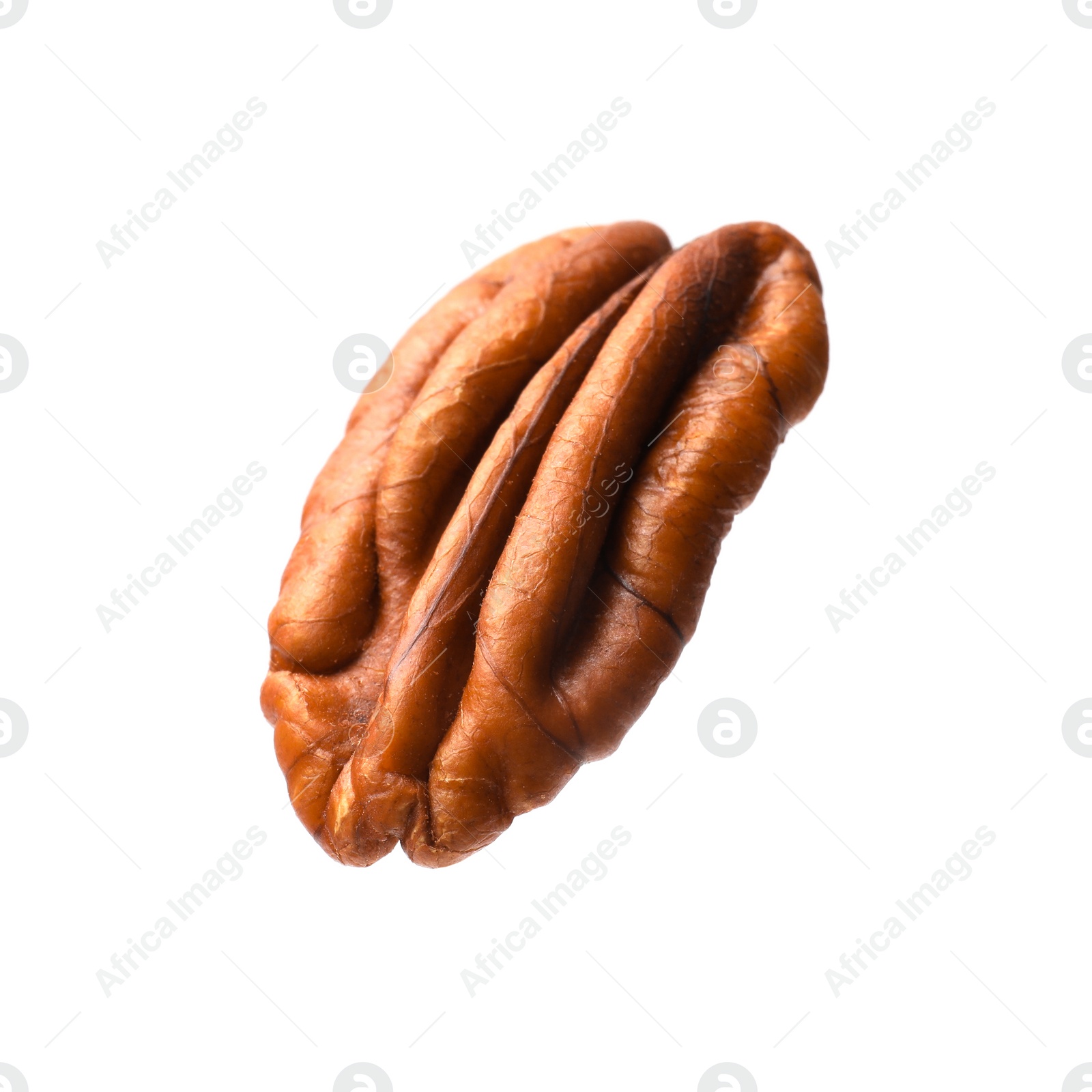 Photo of One tasty pecan nut isolated on white