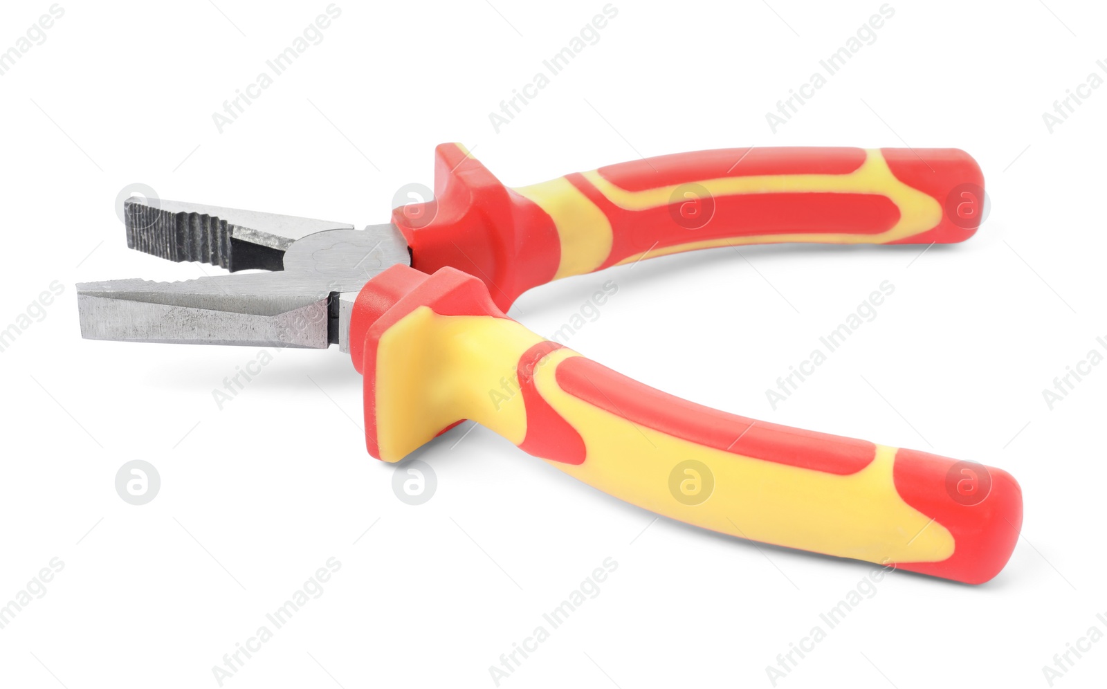 Photo of New combination pliers isolated on white. Construction tool