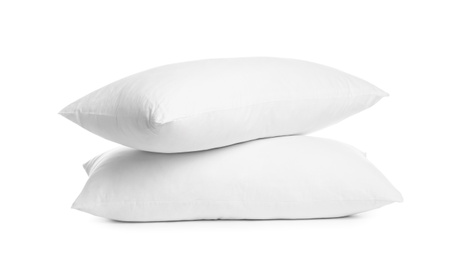 Blank soft new pillows isolated on white