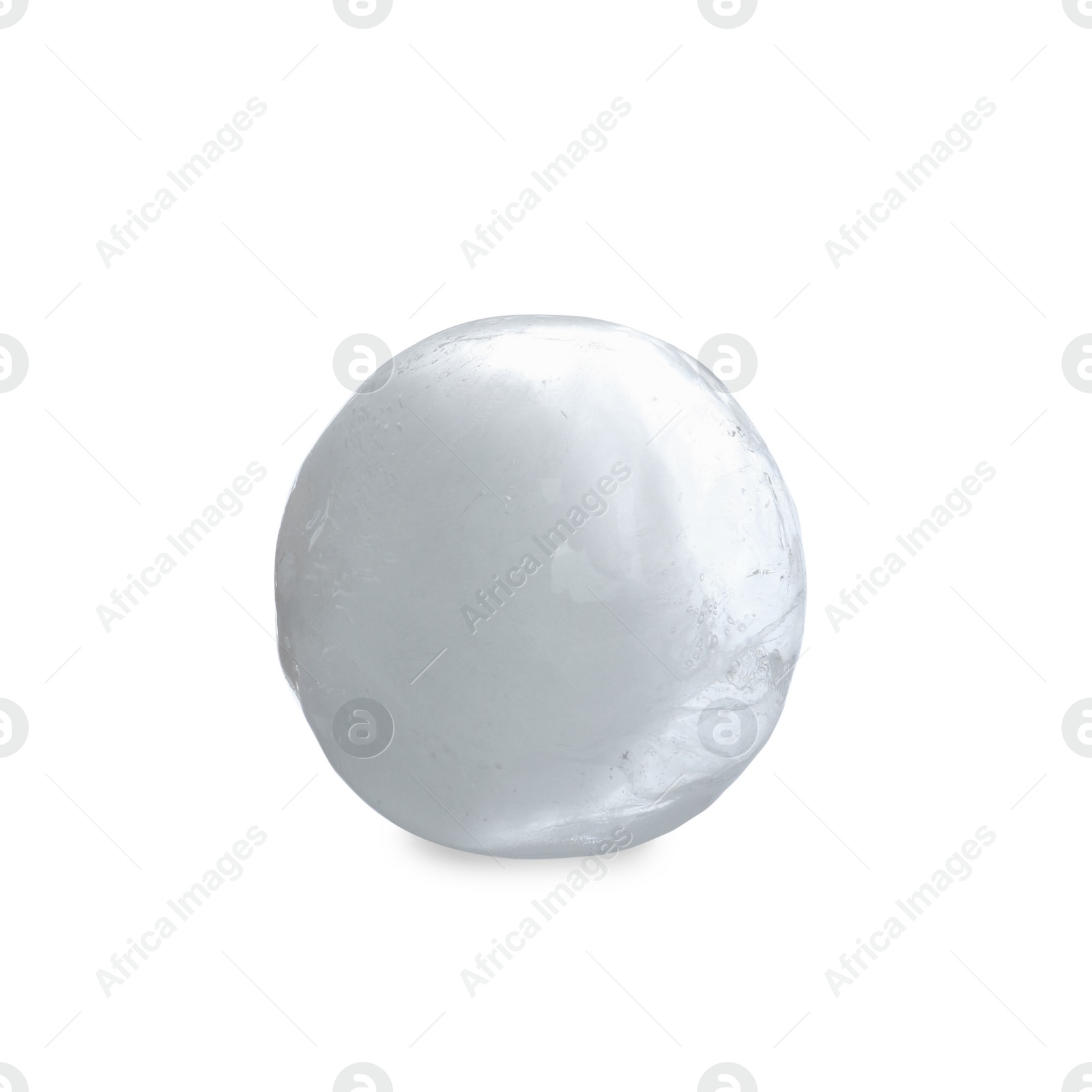 Photo of One frozen ice ball isolated on white