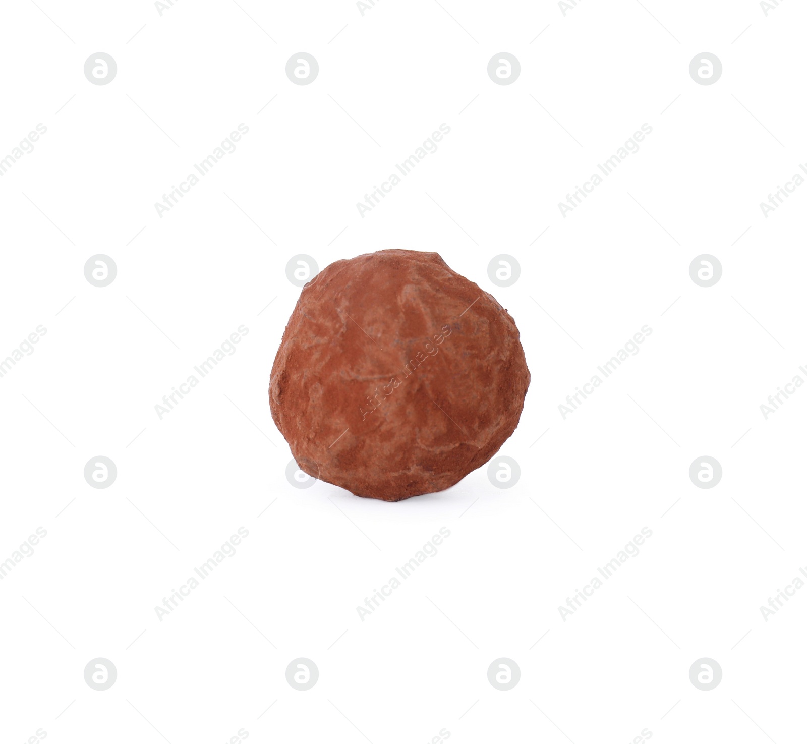 Photo of One tasty chocolate candy isolated on white