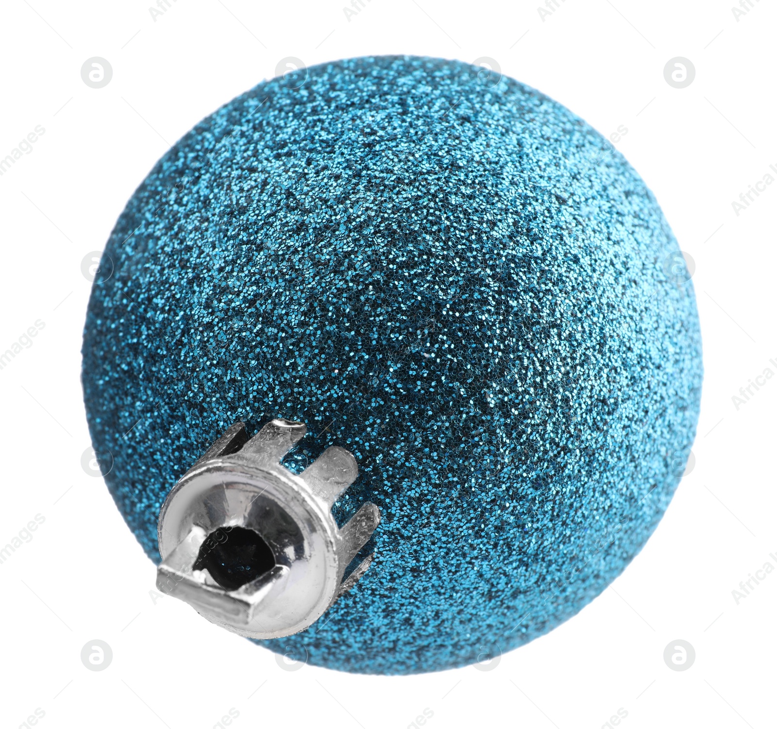 Photo of Beautiful blue Christmas ball isolated on white