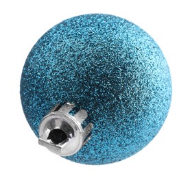 Beautiful blue Christmas ball isolated on white