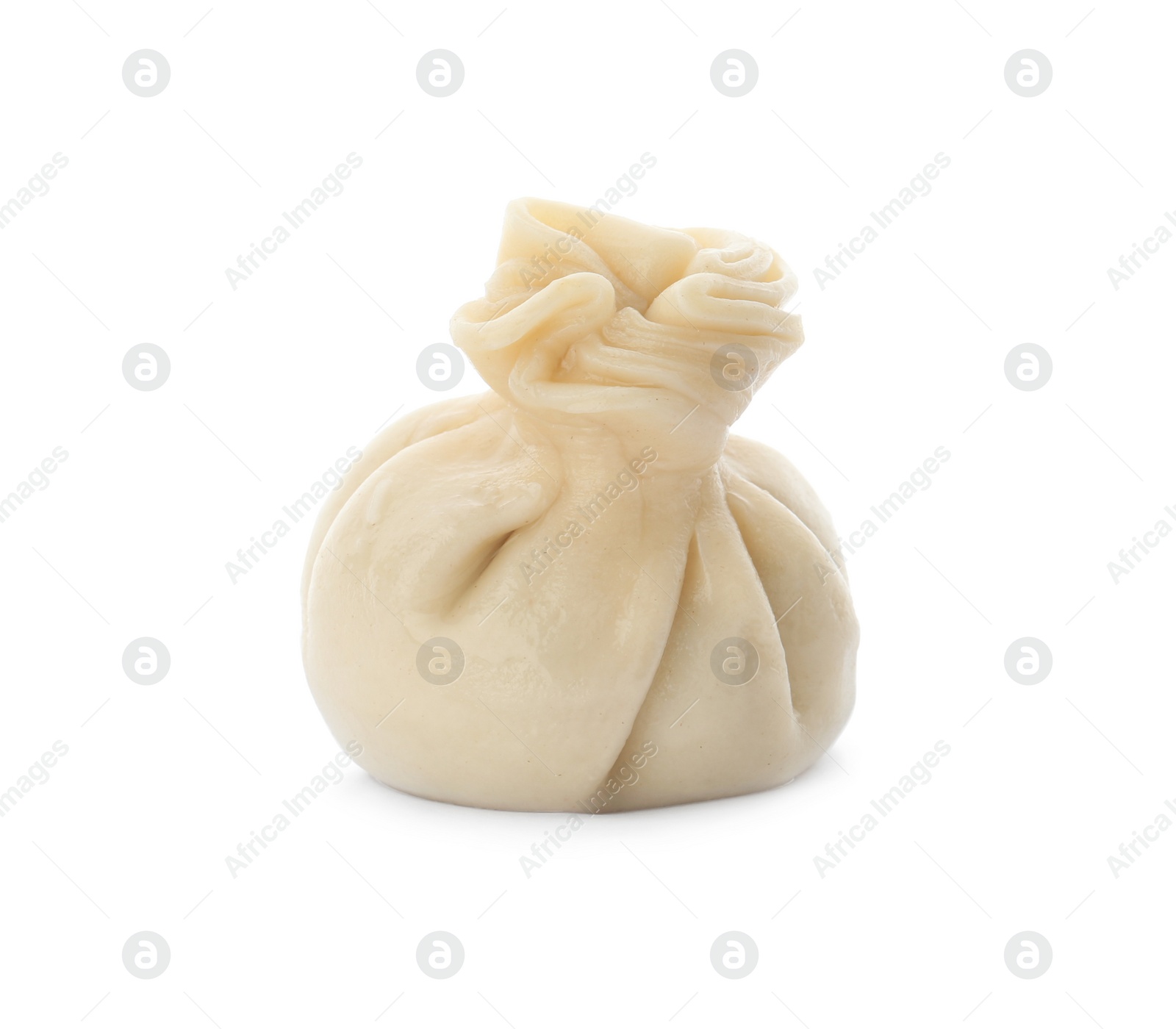 Photo of Boiled dumpling with tasty filling isolated on white