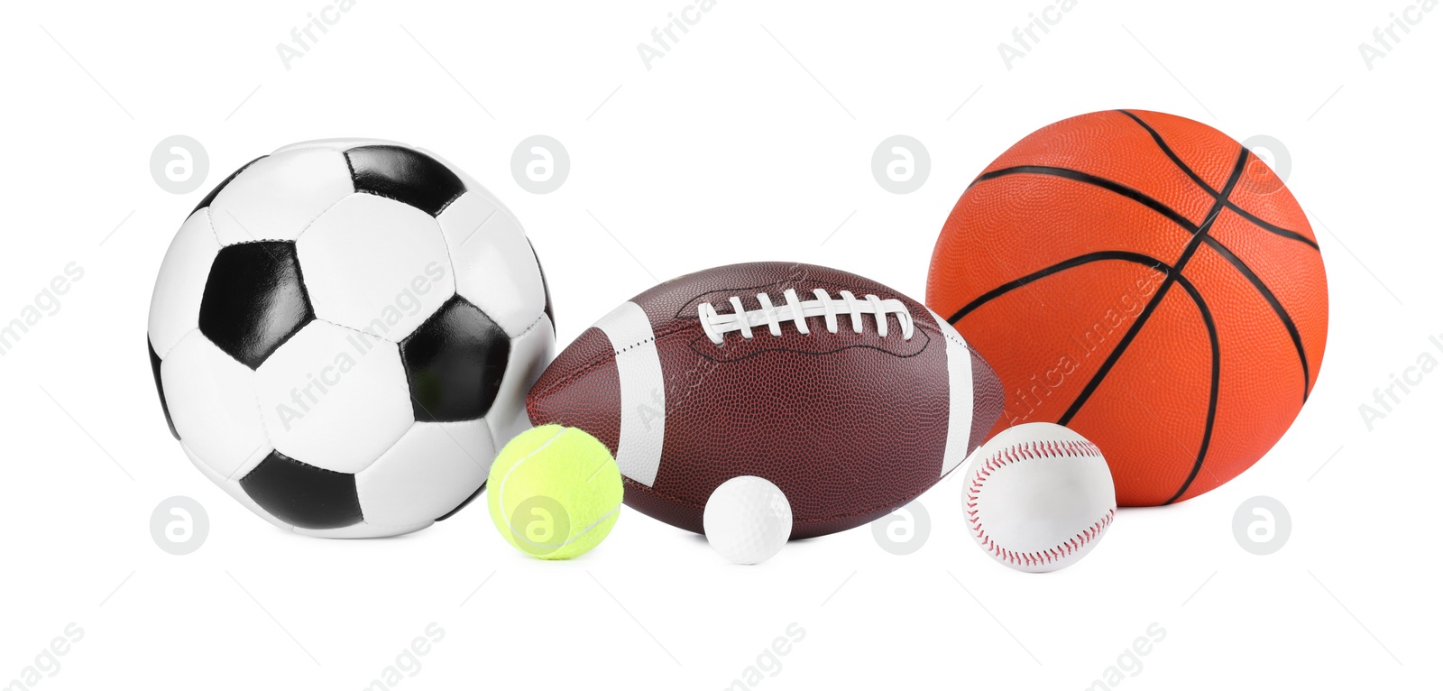 Photo of Many different sports balls isolated on white