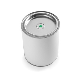 Closed blank can of paint isolated on white