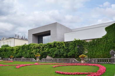 SALZBURG, AUSTRIA - JUNE 22, 2018: Building of Mozarteum University near Mirabell garden