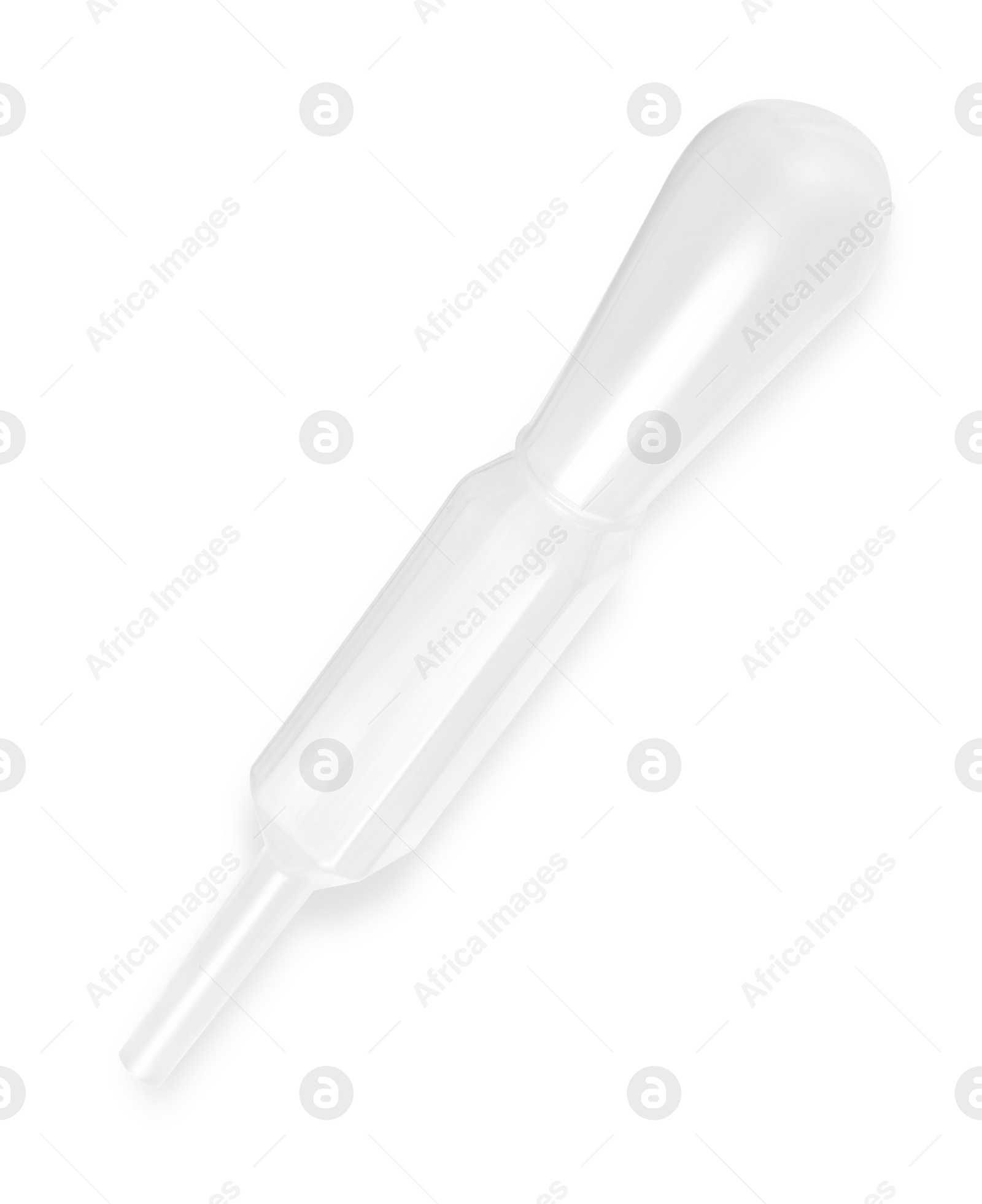 Photo of One clean transparent pipette isolated on white