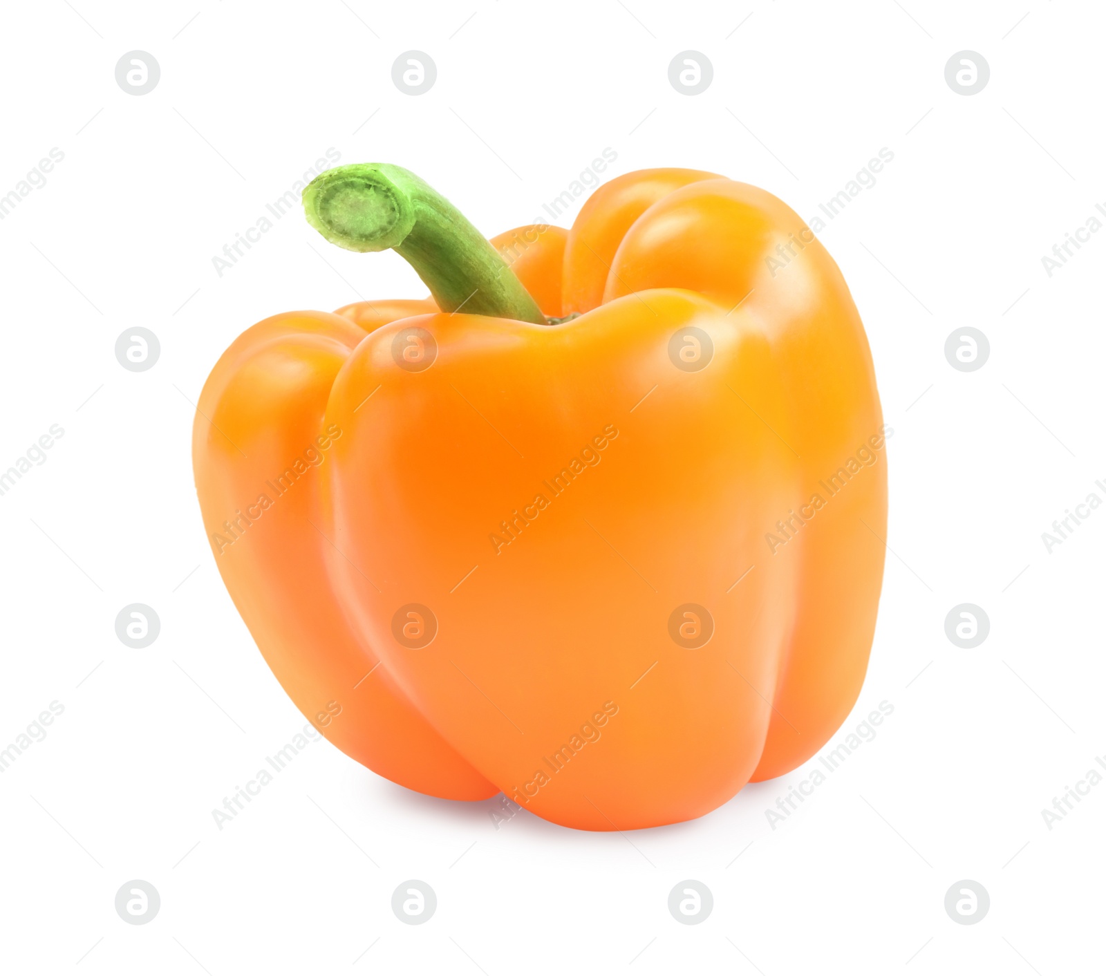 Photo of Ripe orange bell pepper isolated on white