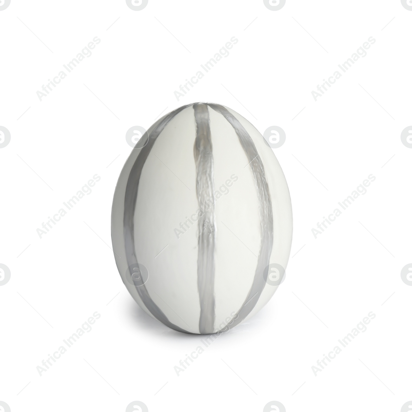 Photo of Painted Easter egg on white background. Stylish design