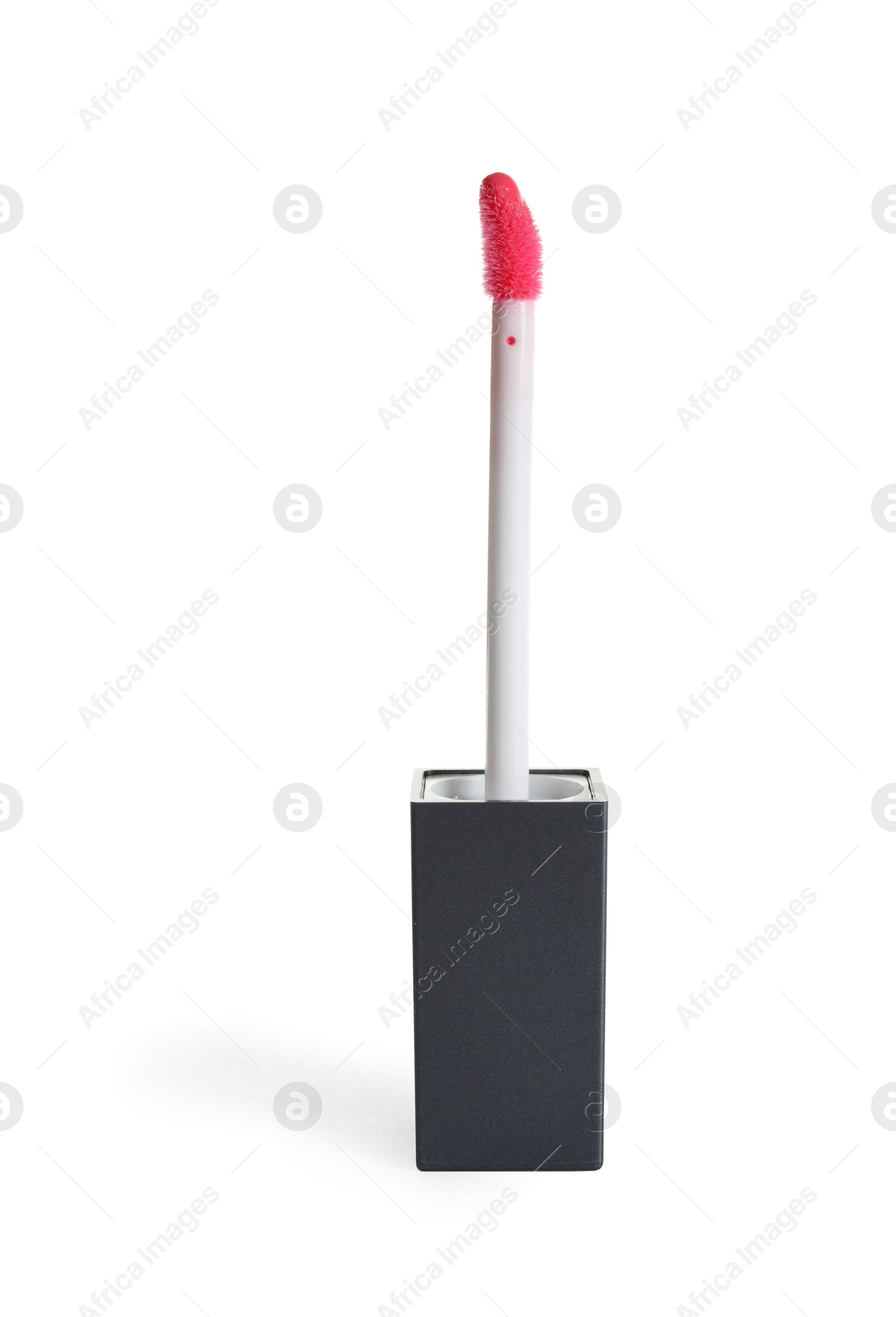 Photo of Applicator with liquid lipstick isolated on white