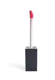 Applicator with liquid lipstick isolated on white