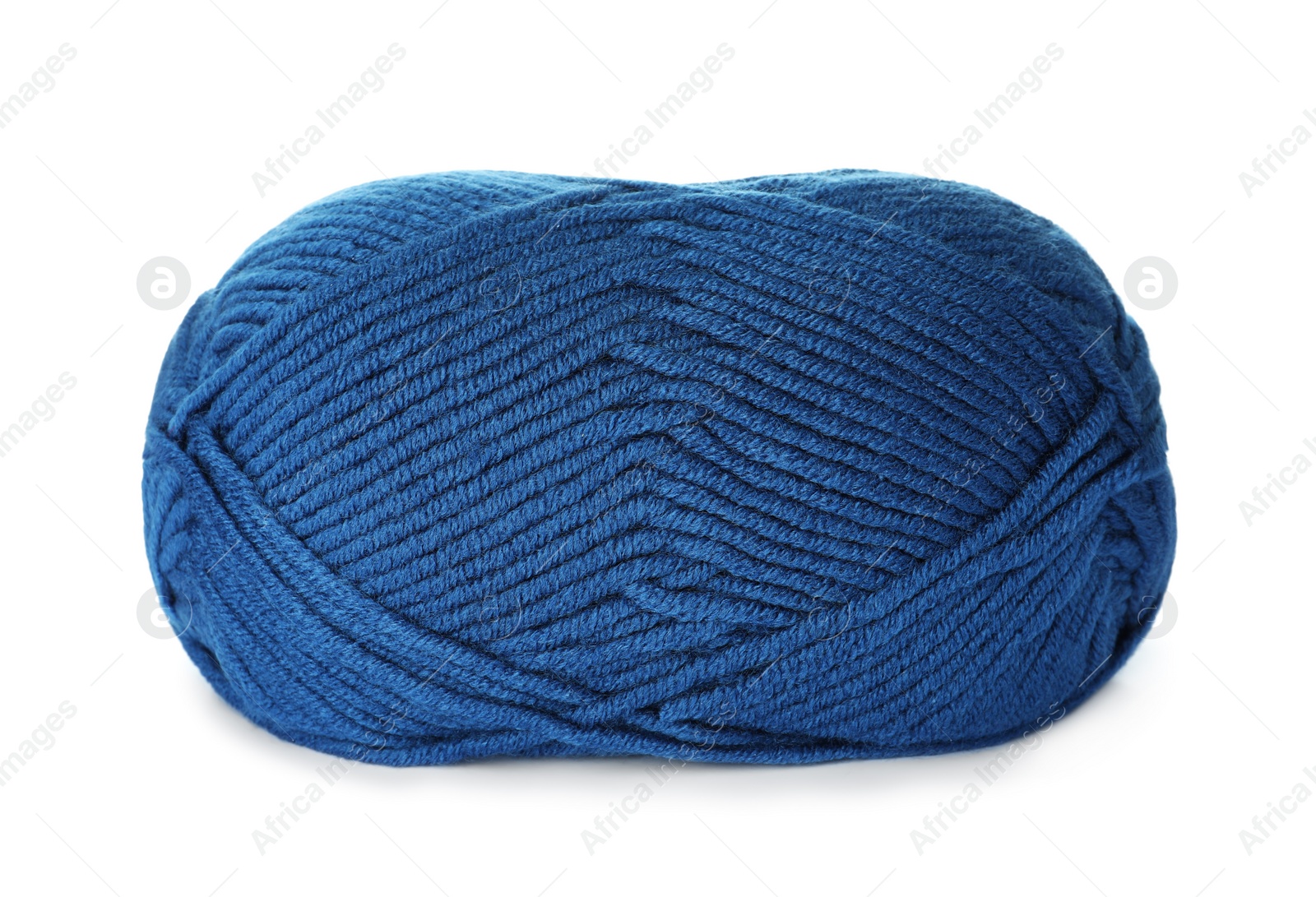 Photo of Soft blue woolen yarn isolated on white