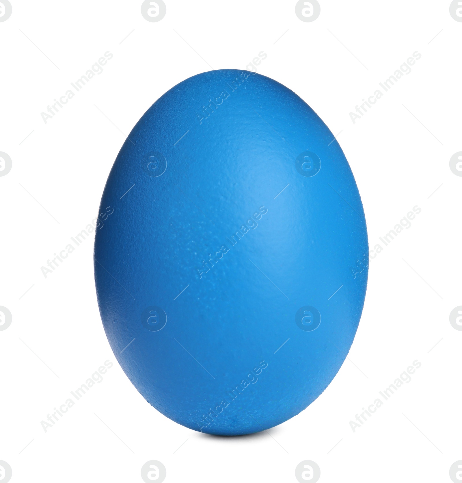 Photo of Painted blue egg isolated on white. Happy Easter