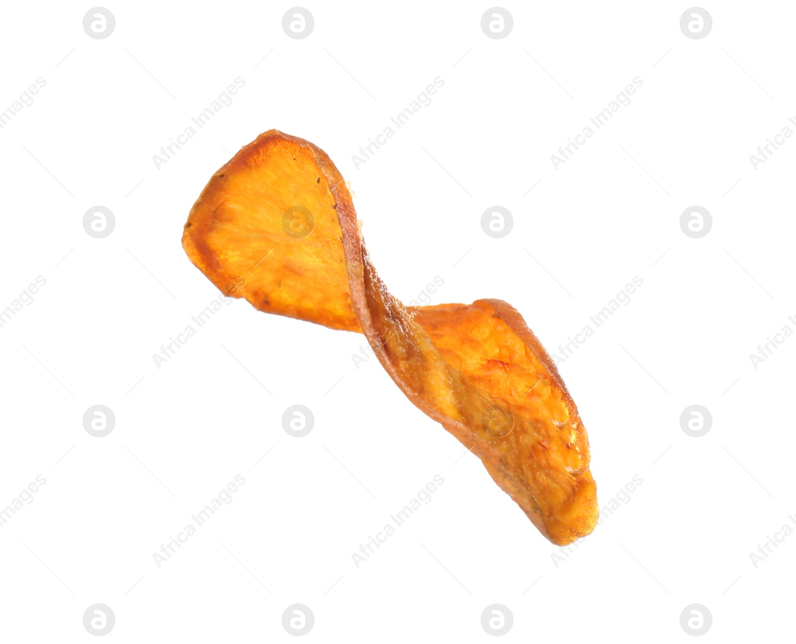 Photo of Tasty sweet potato chip isolated on white