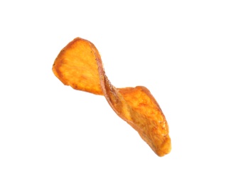 Photo of Tasty sweet potato chip isolated on white