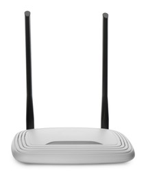 New modern Wi-Fi router isolated on white