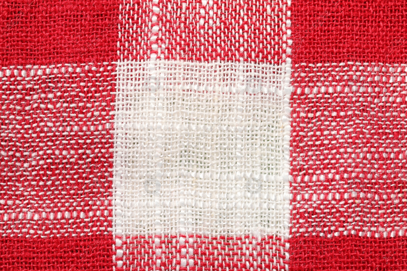 Photo of Texture of checkered fabric as background, top view